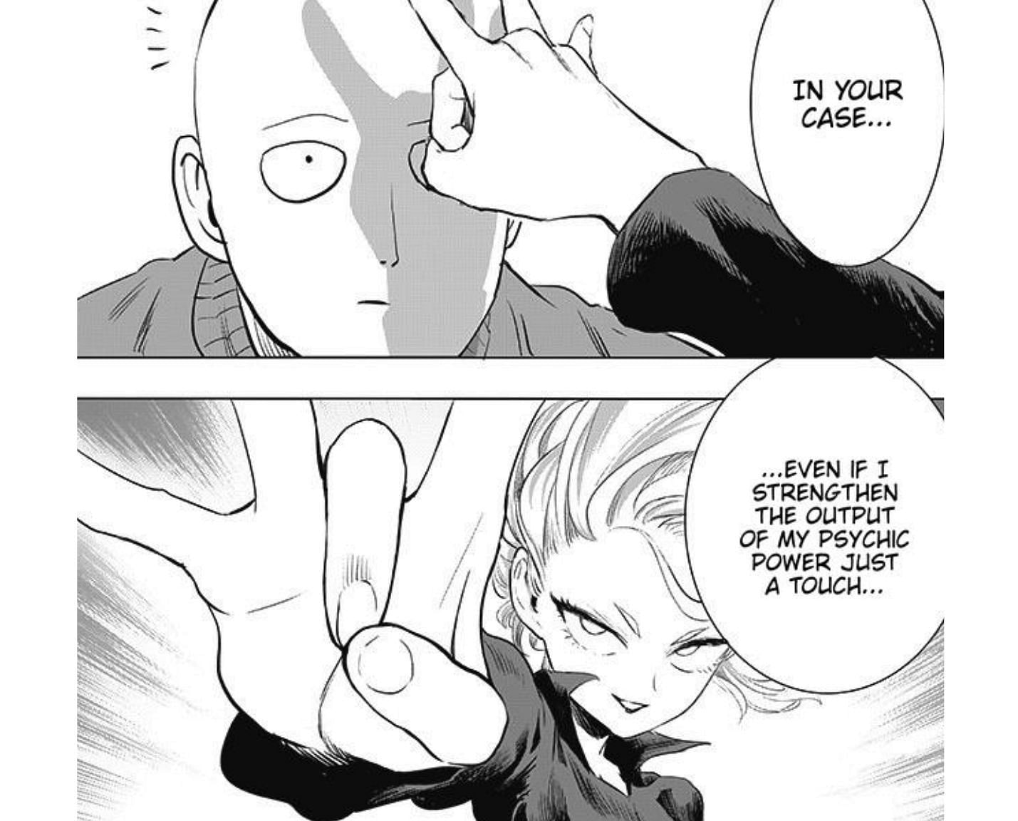 Tatsumaki vs Saitama as seen in One Punch Man manga (Image via ONE, Yusuke Murata)